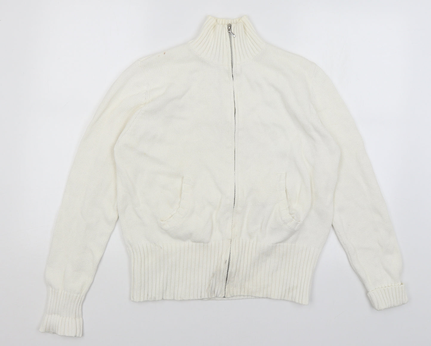Papaya Womens White   Full Zip Jumper Size 16