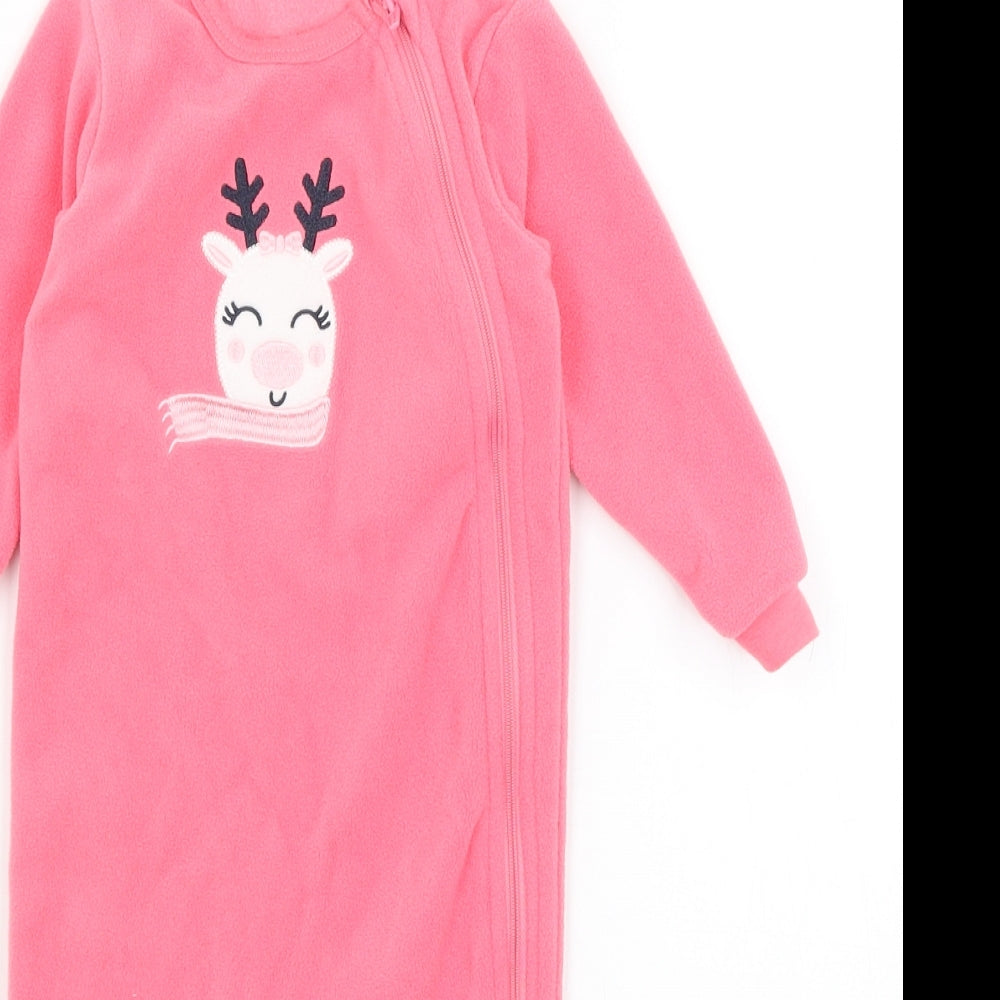 Plobaby Baby Pink   Babygrow One-Piece Size 6-9 Months  - Reindeer