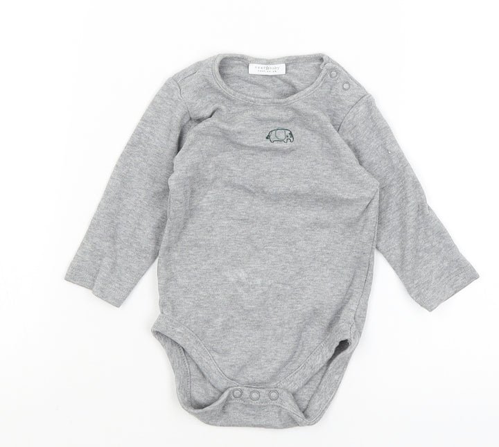 NEXT Baby Grey Romper One-Piece Size 3-6 Months - Elephant