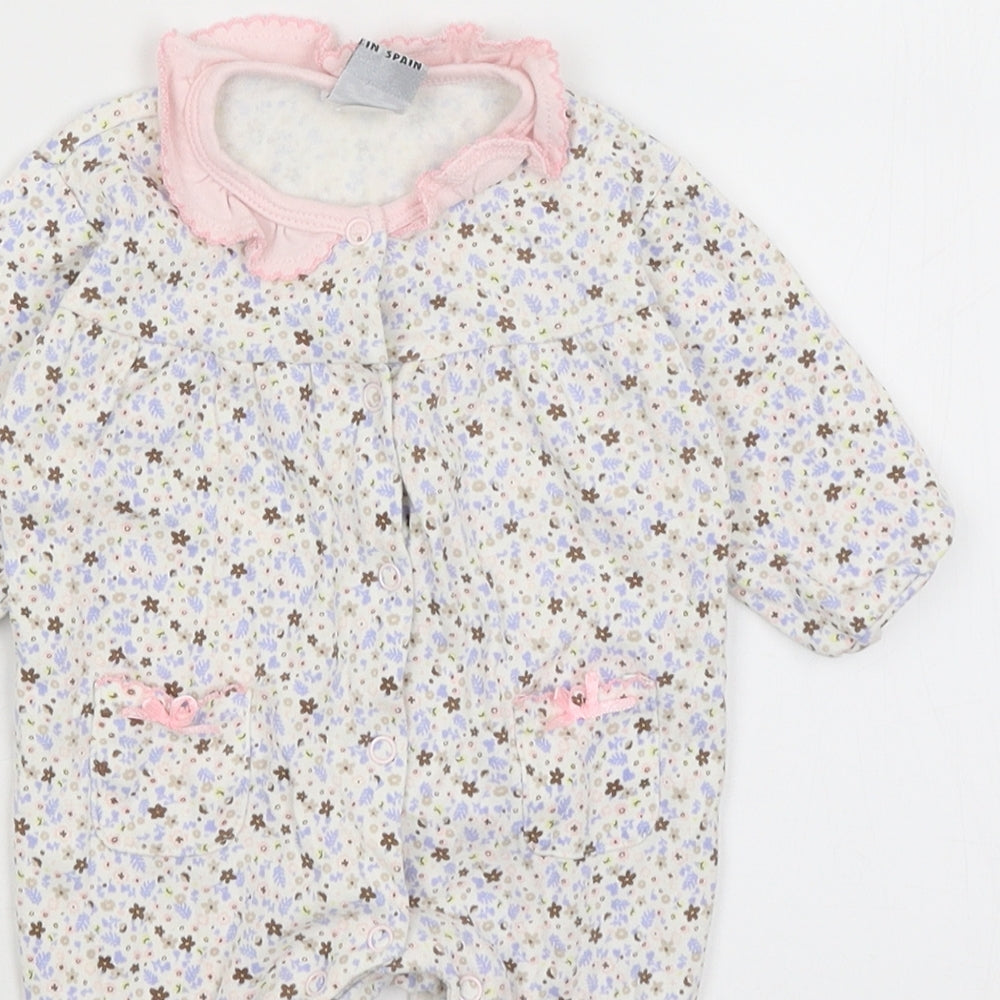 Charanga Baby White Floral  Romper One-Piece Size 3-6 Months