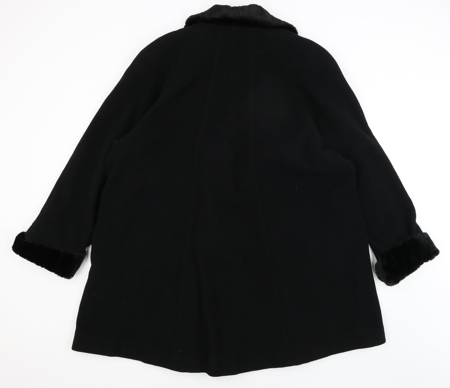 Klass Womens Black   Overcoat Coat Size 16