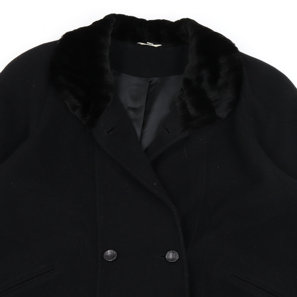 Klass Womens Black   Overcoat Coat Size 16