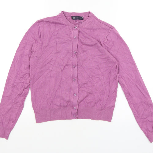 M&S Womens Purple   Cardigan Jumper Size 10