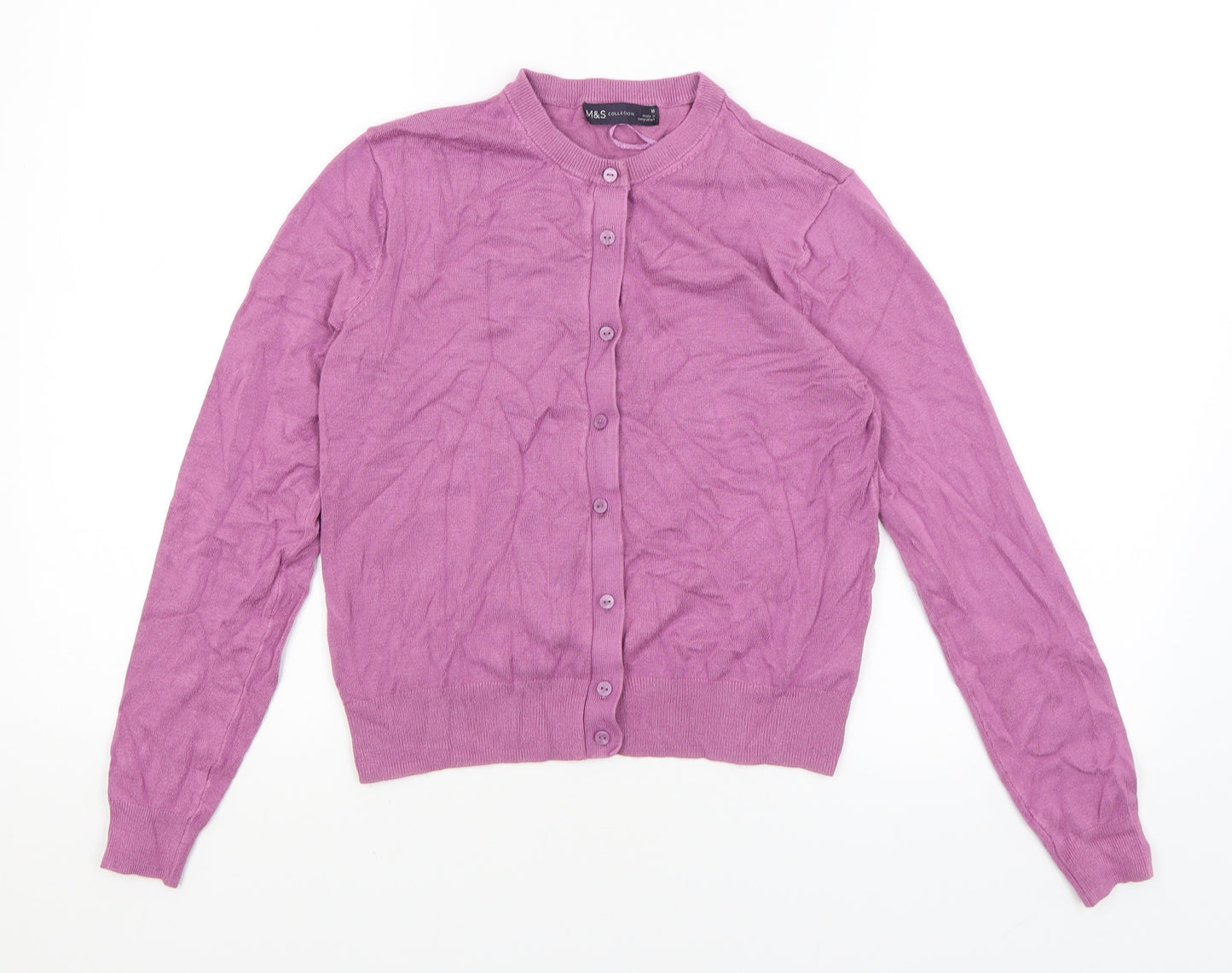 M&S Womens Purple   Cardigan Jumper Size 10