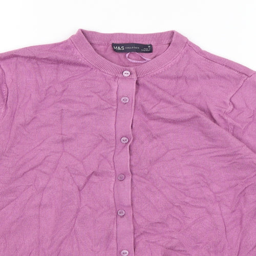 M&S Womens Purple   Cardigan Jumper Size 10