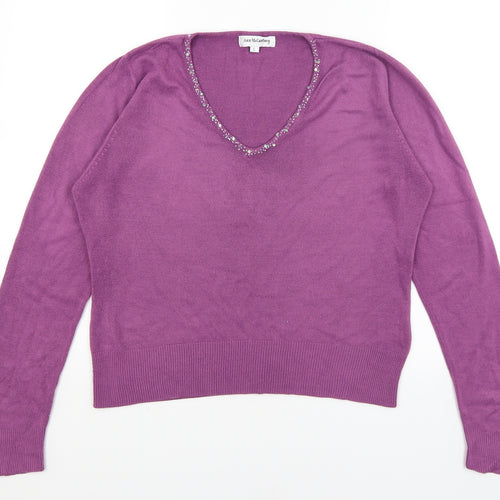 Ann McCartney Womens Purple   Pullover Jumper Size L