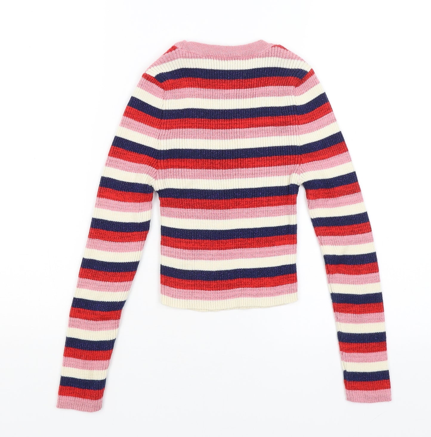 New Look Girls Pink Striped  Basic T-Shirt Size 10-11 Years