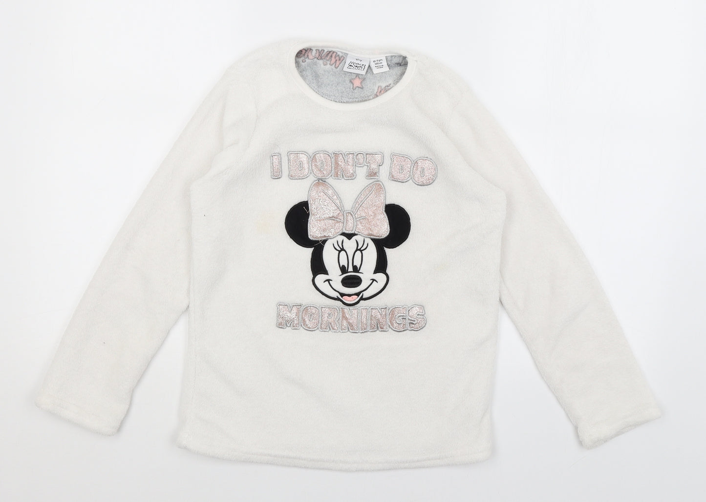 Disney Girls White Solid  Top Pyjama Top Size 10-11 Years  - Minnie Mouse