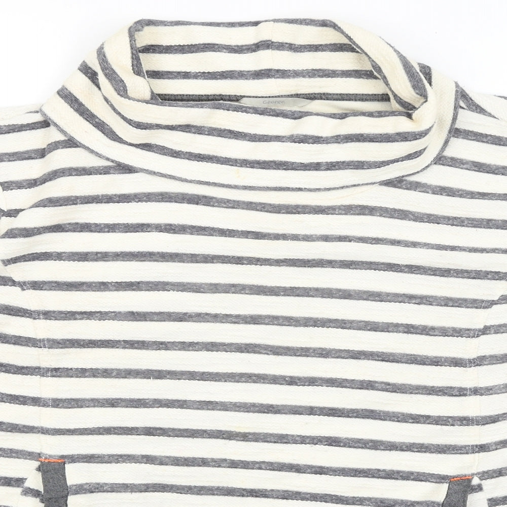 George Womens Ivory Striped  Pullover Jumper Size 16