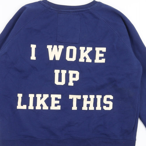 svea Womens Blue   Pullover Sweatshirt Size XS  - I Woke up Like this