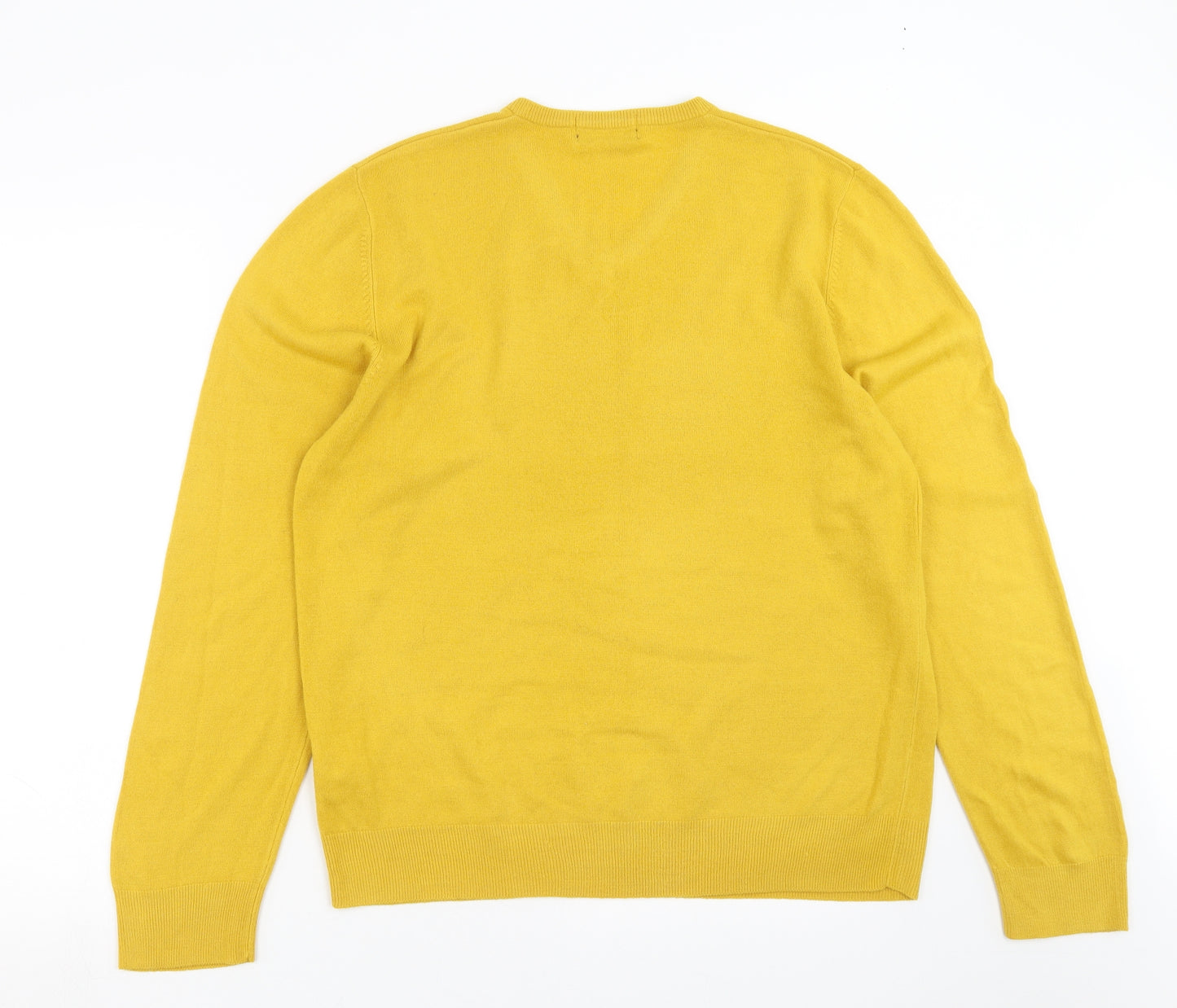 Marks and Spencer Mens Yellow  Knit Pullover Jumper Size L