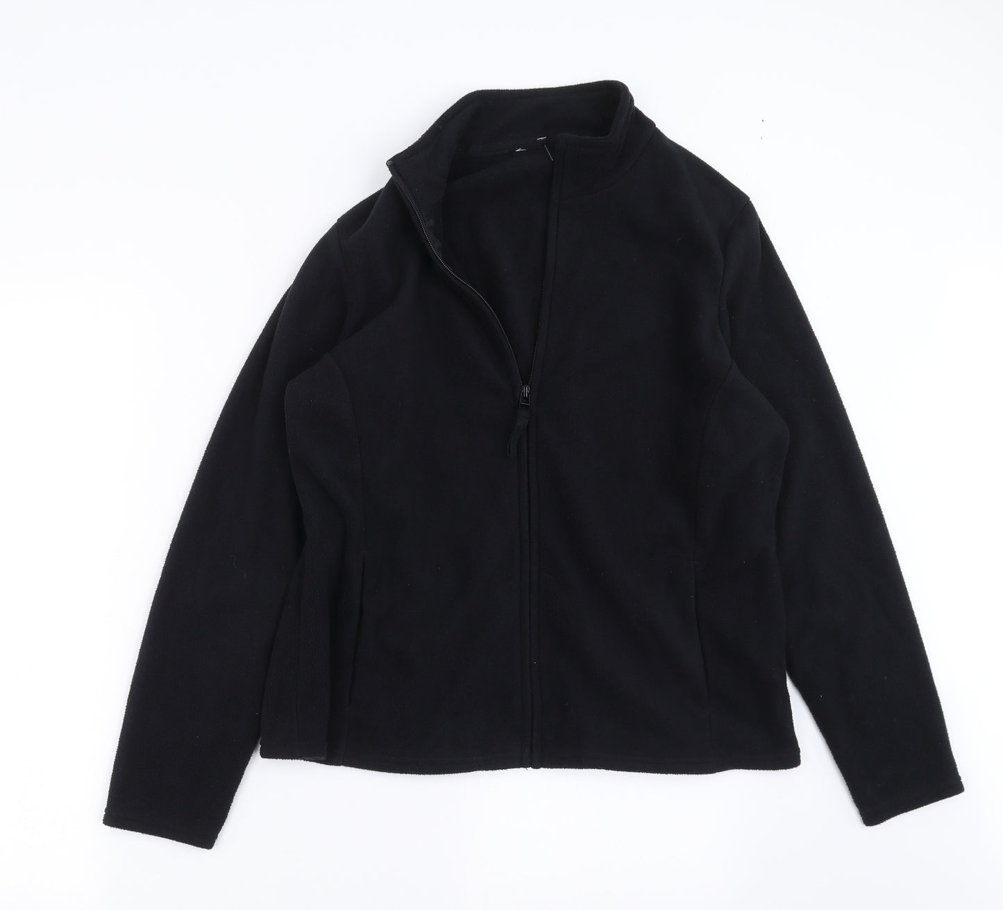 Preworn Womens Black  Fleece Full Zip Jumper Size 10