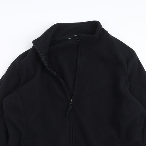 Preworn Womens Black  Fleece Full Zip Jumper Size 10