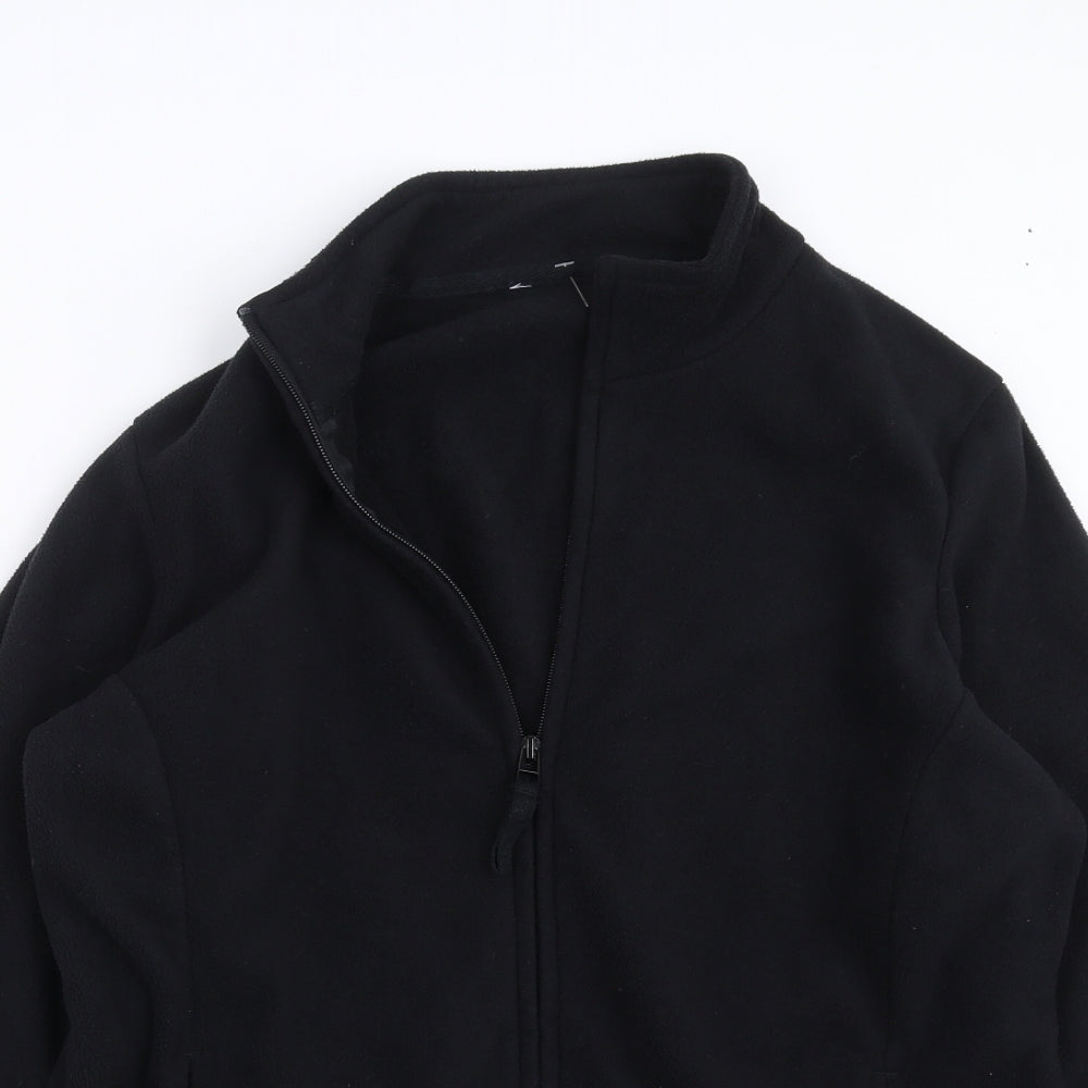 Preworn Womens Black  Fleece Full Zip Jumper Size 10