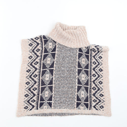 Matalan Girls Pink Geometric Knit Cape Jumper Size 5 Years