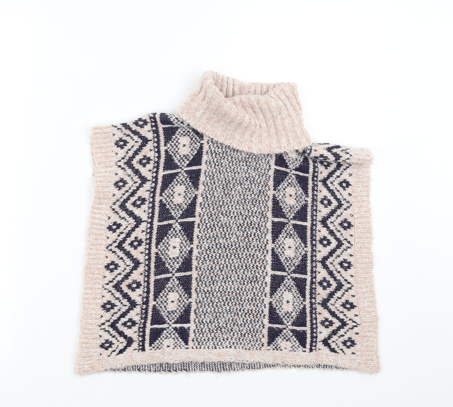 Matalan Girls Pink Geometric Knit Cape Jumper Size 5 Years
