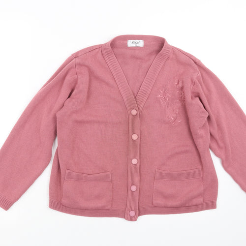 Care Womens Pink  Knit Cardigan Jumper Size S