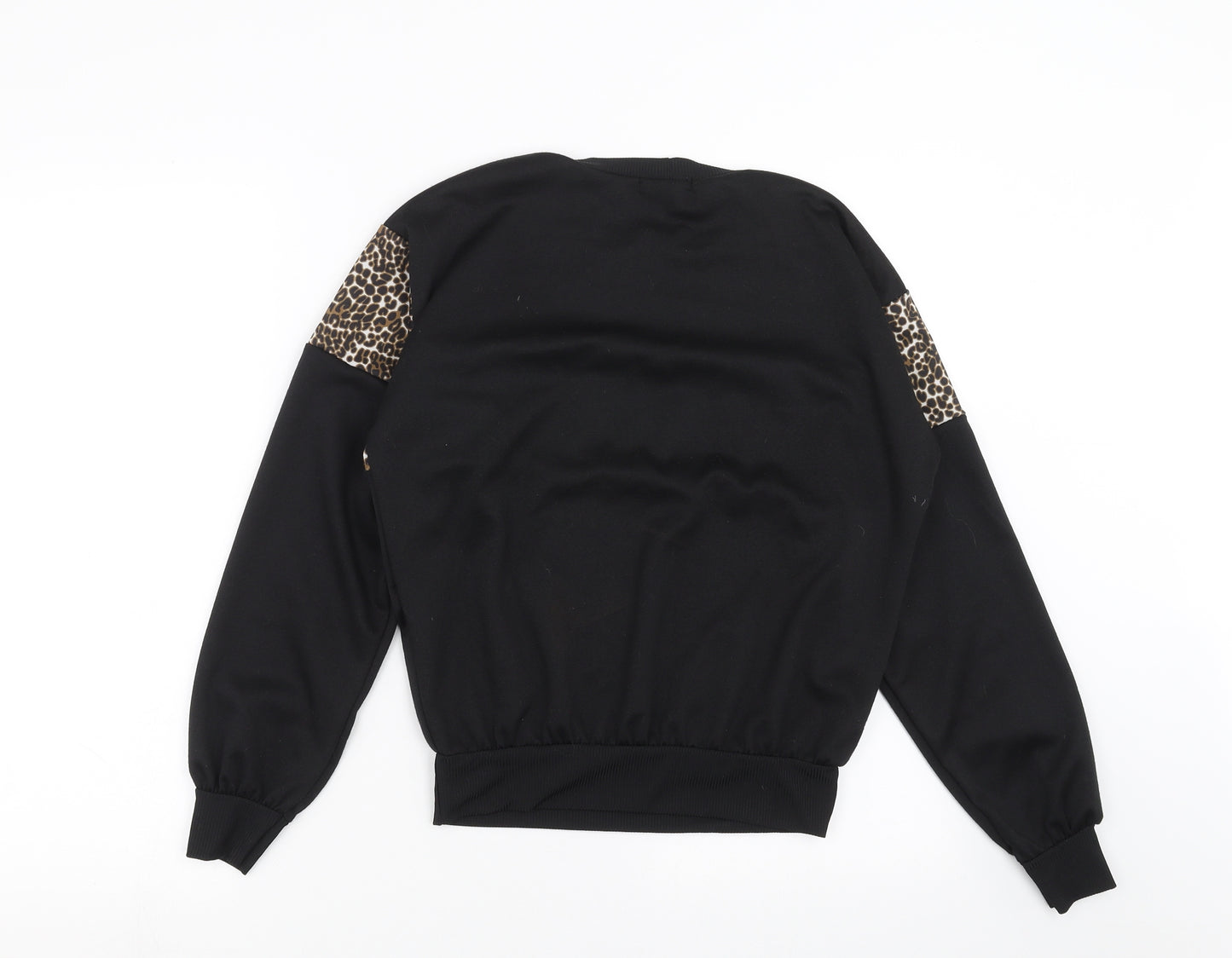 I SAW IT FIRST Womens Black Animal Print  Pullover Sweatshirt Size 10