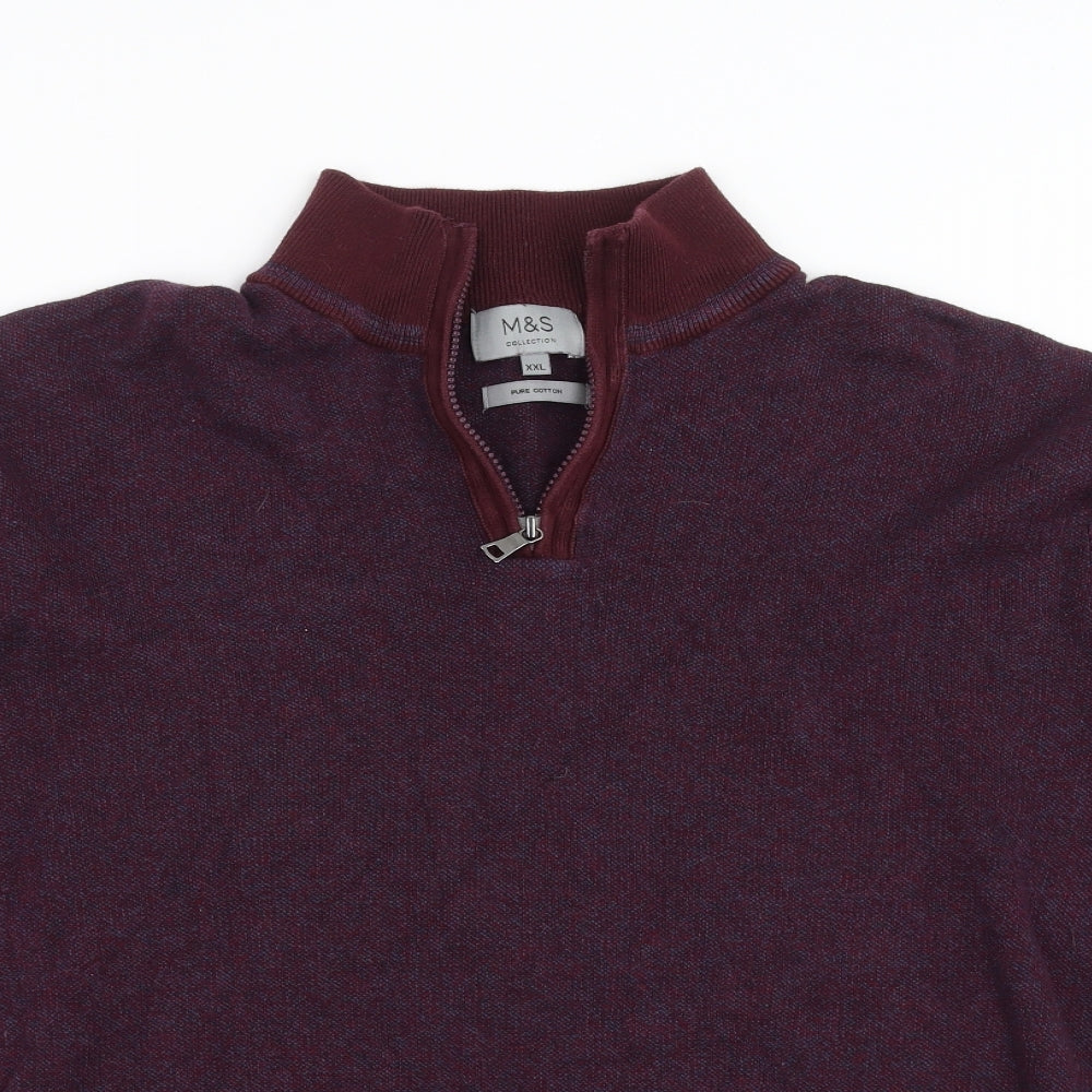 Marks and Spencer Mens Purple  Knit Pullover Jumper Size 2XL
