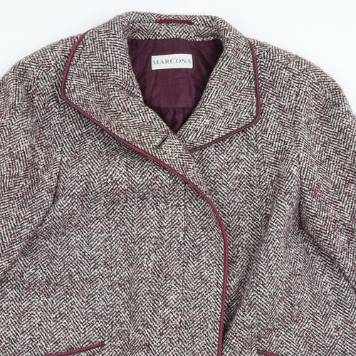 MARCONA Womens Purple Herringbone  Jacket Coat Size 20