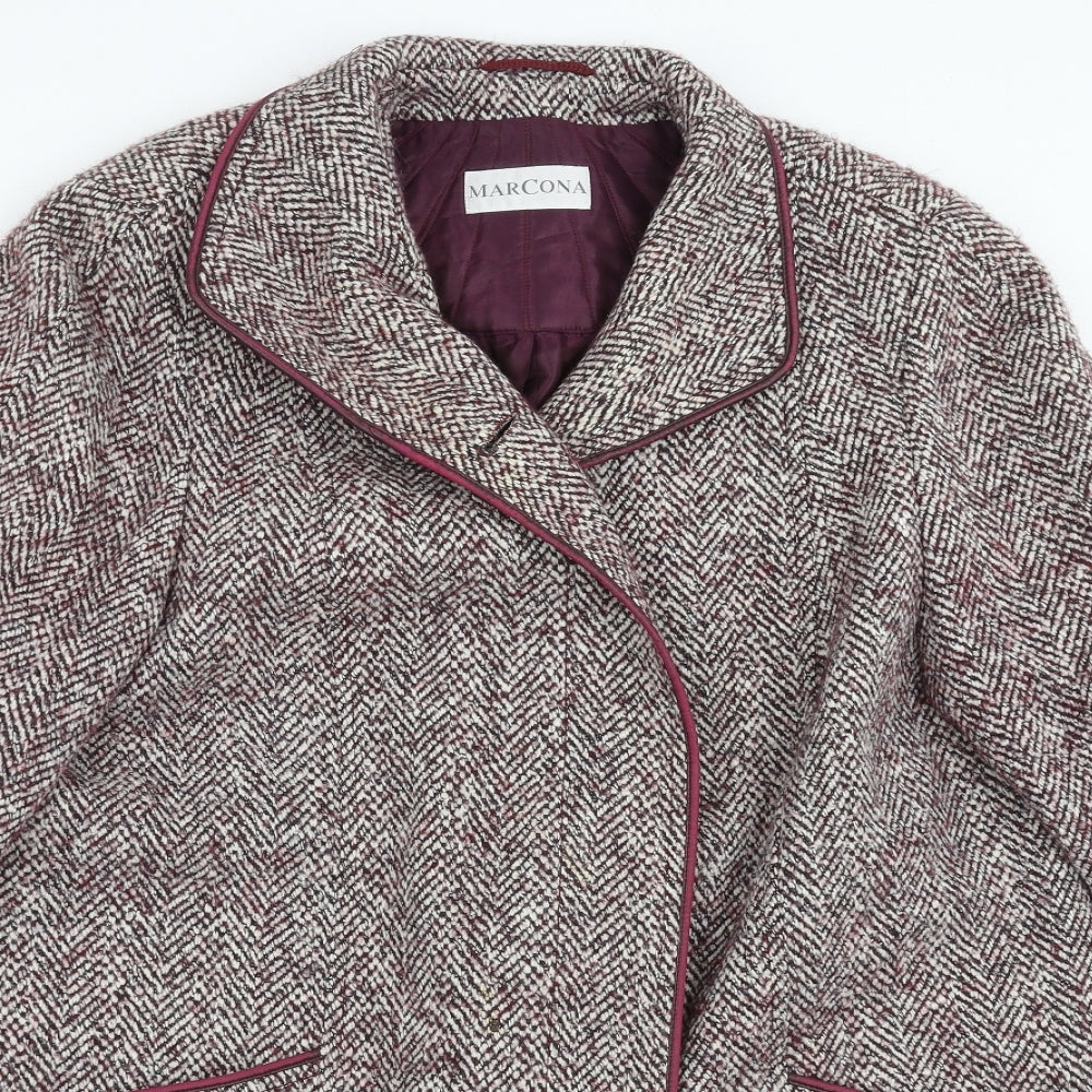 MARCONA Womens Purple Herringbone  Jacket Coat Size 20