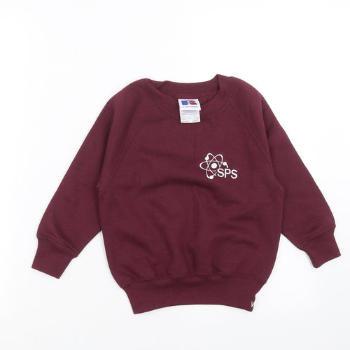 Russell Boys Purple   Pullover Sweatshirt Size 3-4 Years  - burgundy