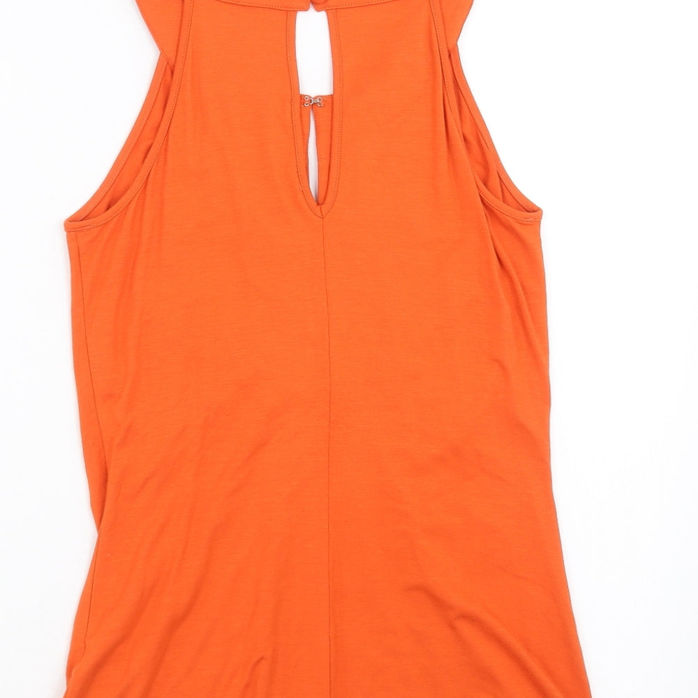Debenhams Womens Orange   Basic Blouse Size 8  - beaded