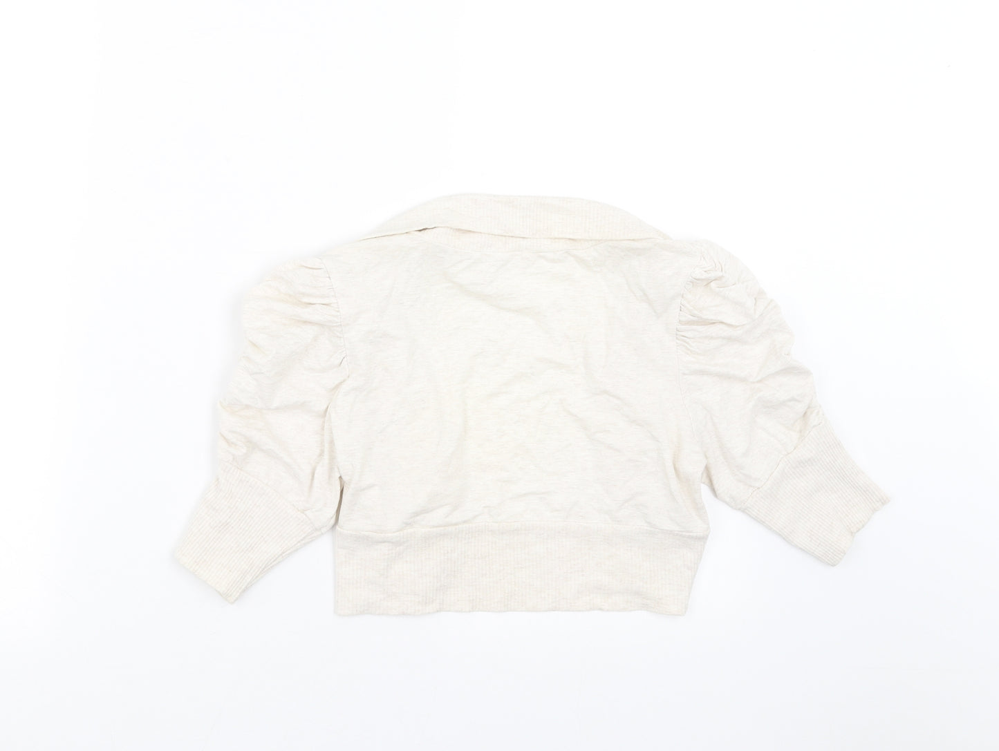 Primark Womens Ivory   Shrug Jumper Size 10  - Ruched Sleeve
