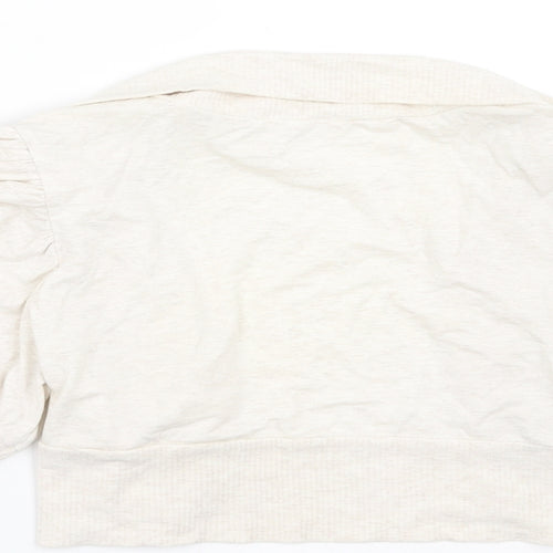 Primark Womens Ivory   Shrug Jumper Size 10  - Ruched Sleeve