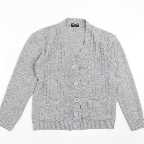 Choice Collection Womens Grey  Knit Cardigan Jumper Size S