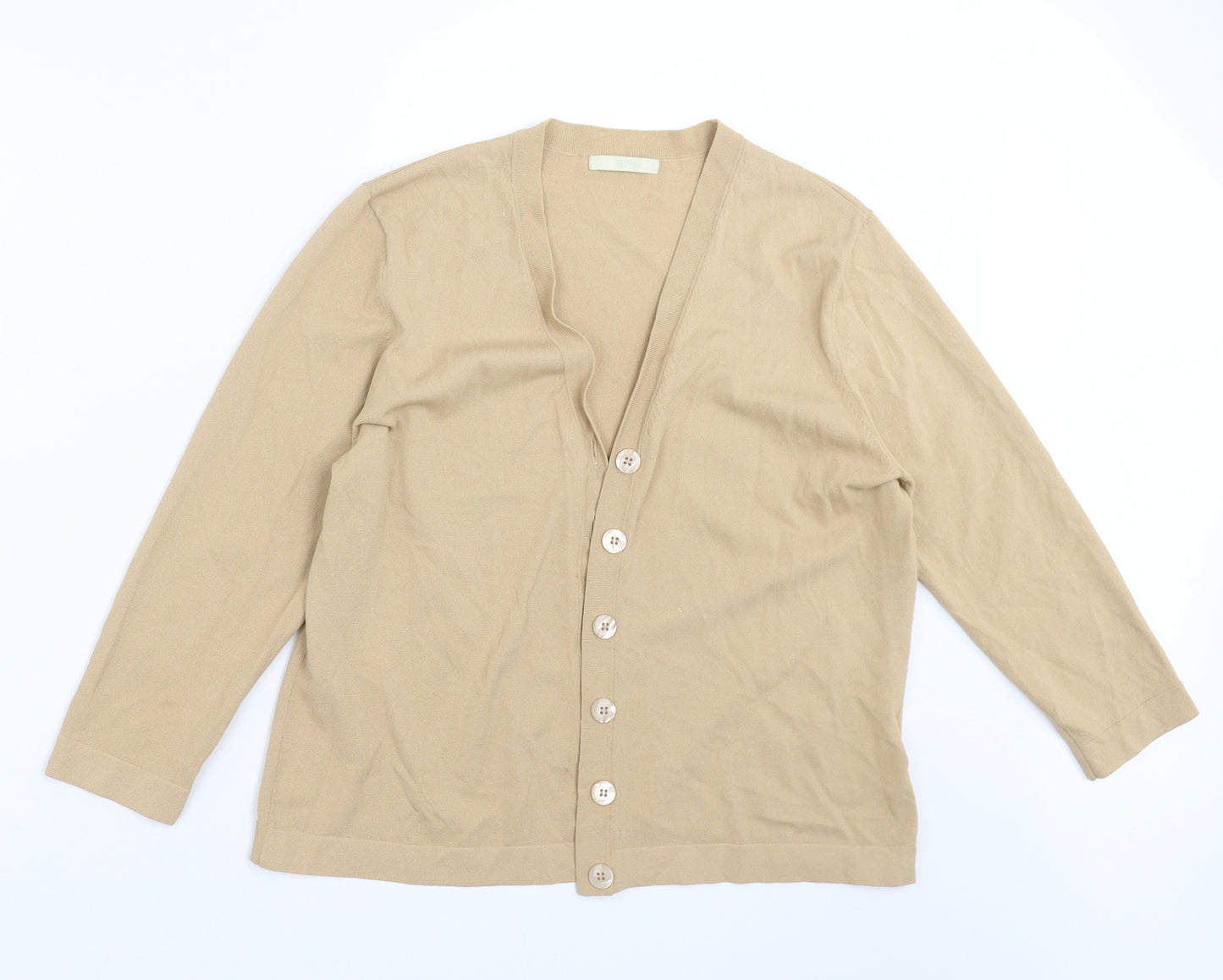 Marks and Spencer Womens Beige   Cardigan Jumper Size 18