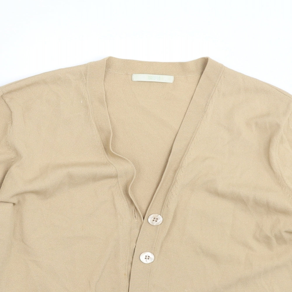 Marks and Spencer Womens Beige   Cardigan Jumper Size 18