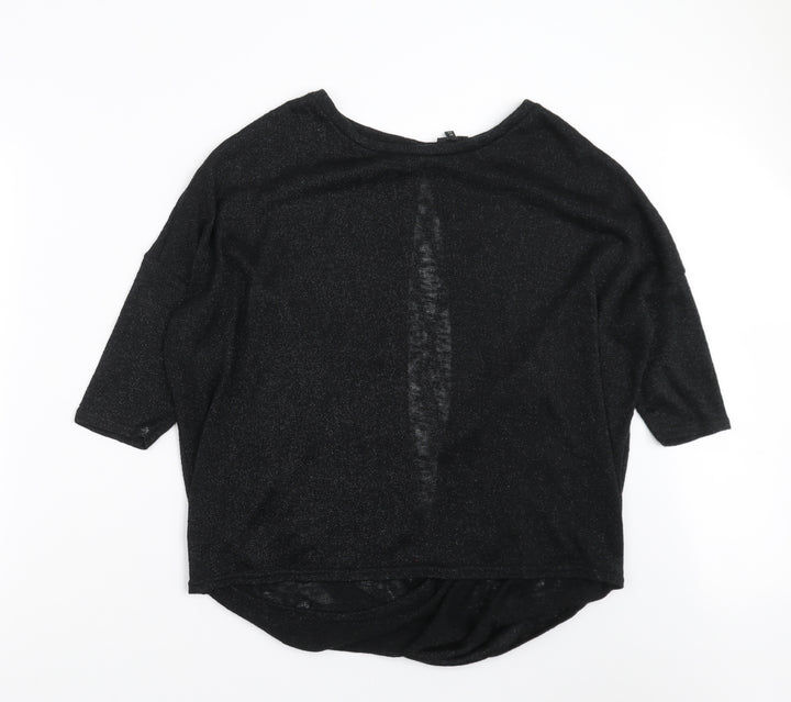 River Island Womens Black  Knit Pullover Jumper Size 12  - open back
