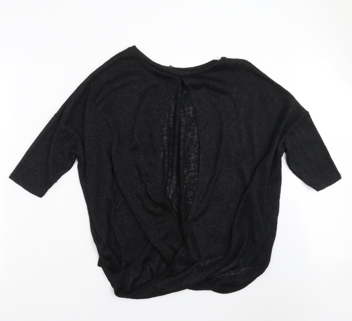River Island Womens Black  Knit Pullover Jumper Size 12  - open back