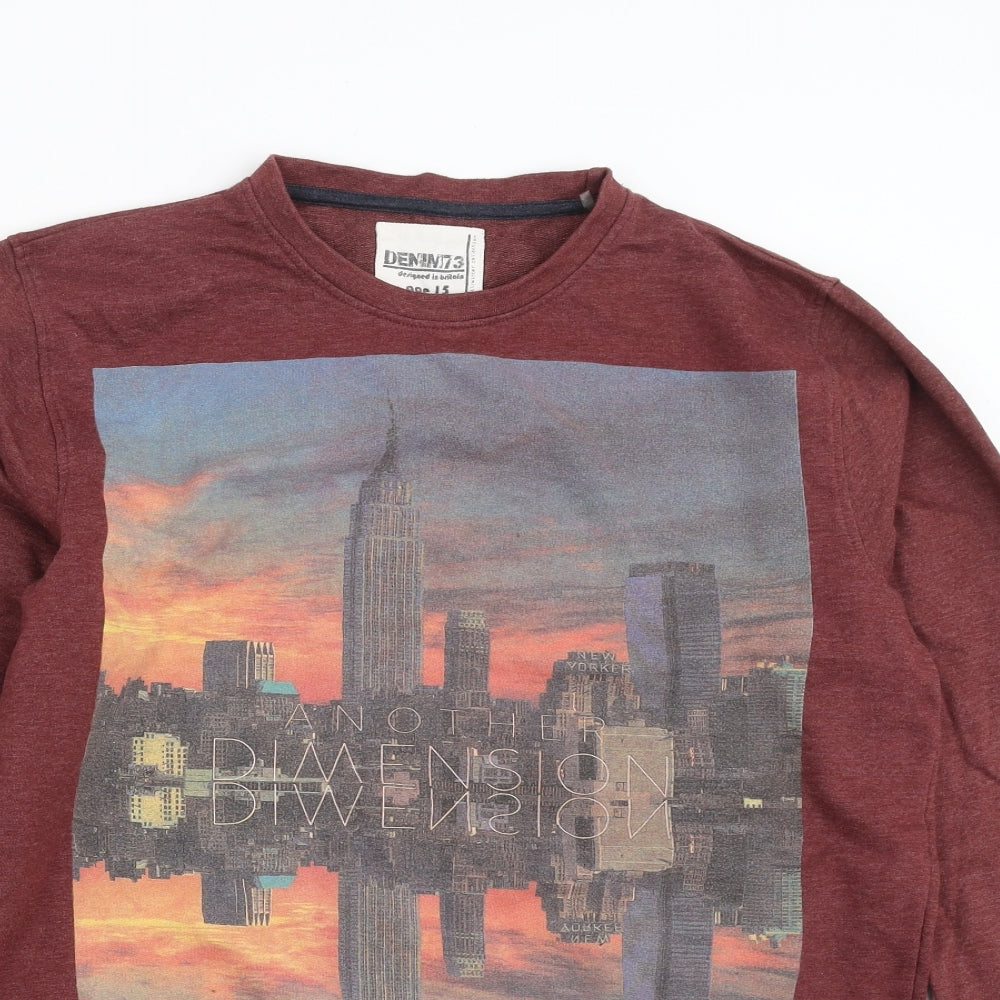 Primark Boys Red   Pullover Sweatshirt Size 15 Years  - City Skyline
