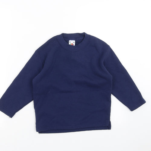 Fruit of the Loom Boys Blue   Pullover Sweatshirt Size 5-6 Years