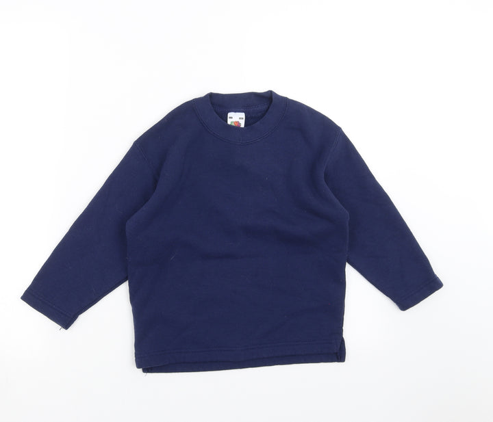 Fruit of the Loom Boys Blue   Pullover Sweatshirt Size 5-6 Years