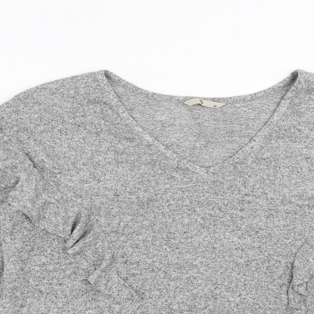 TU Womens Grey  Knit Pullover Jumper Size 16