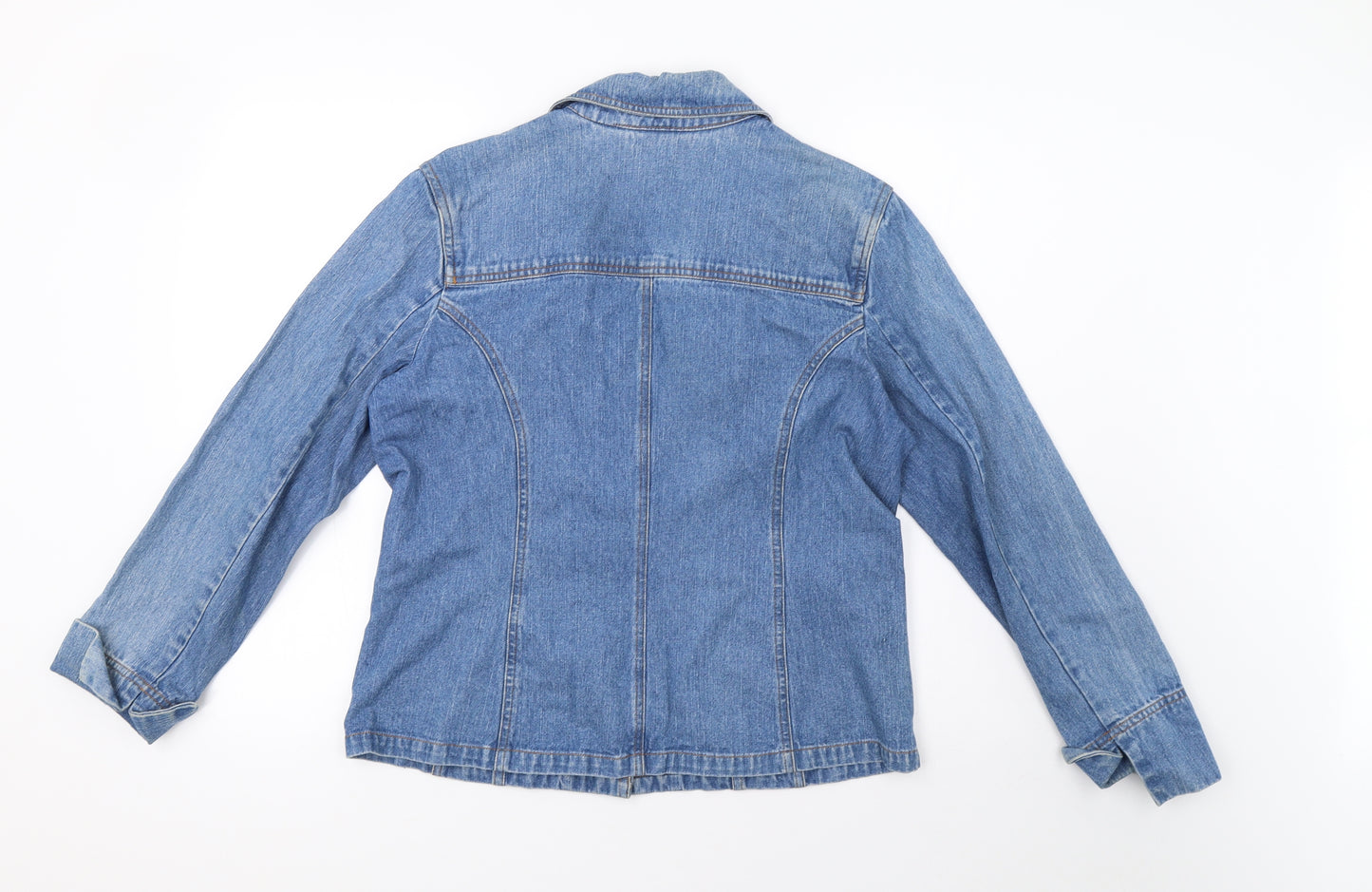 bills blass Womens Blue  Denim Jacket Blazer Size 14