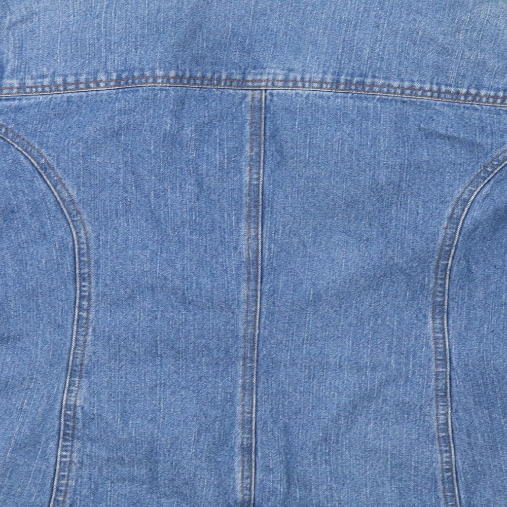 bills blass Womens Blue  Denim Jacket Blazer Size 14