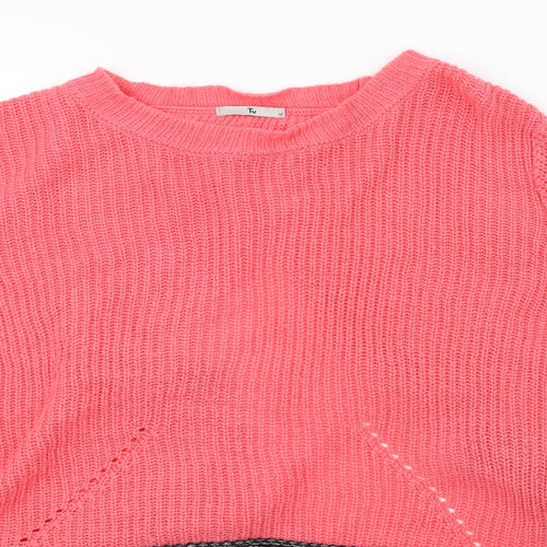sainsburys Womens Pink  Knit Pullover Sweatshirt Size 12