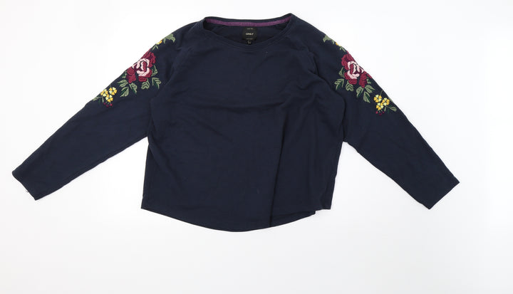 Only Womens Blue Pullover Sweatshirt Size XL