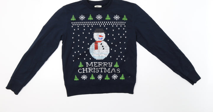 Cedar Wood State Mens Blue Pullover Sweatshirt Size M - Christmas