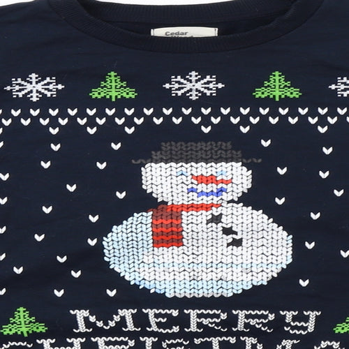 Cedar Wood State Mens Blue   Pullover Sweatshirt Size M  - Christmas