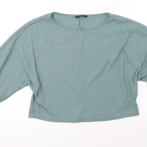 SheIn Womens Green   Pullover Sweatshirt Size XS  - oversized, cropped sweater