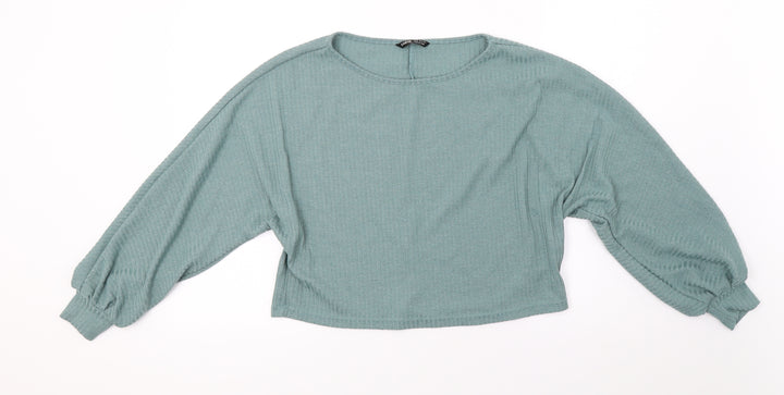 SheIn Womens Green Pullover Sweatshirt Size XS - oversized, cropped sweater