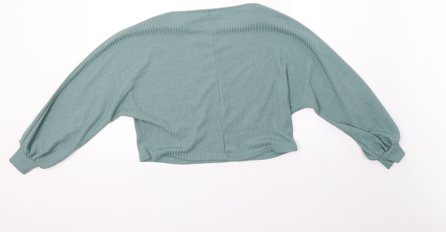 SheIn Womens Green   Pullover Sweatshirt Size XS  - oversized, cropped sweater