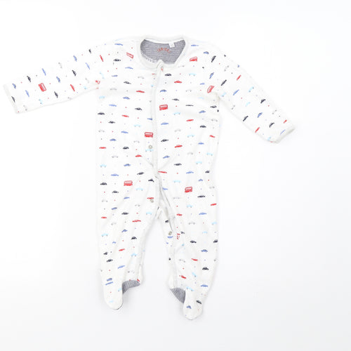 Debenhams Baby White Polka Dot  Babygrow One-Piece Size 6-9 Months