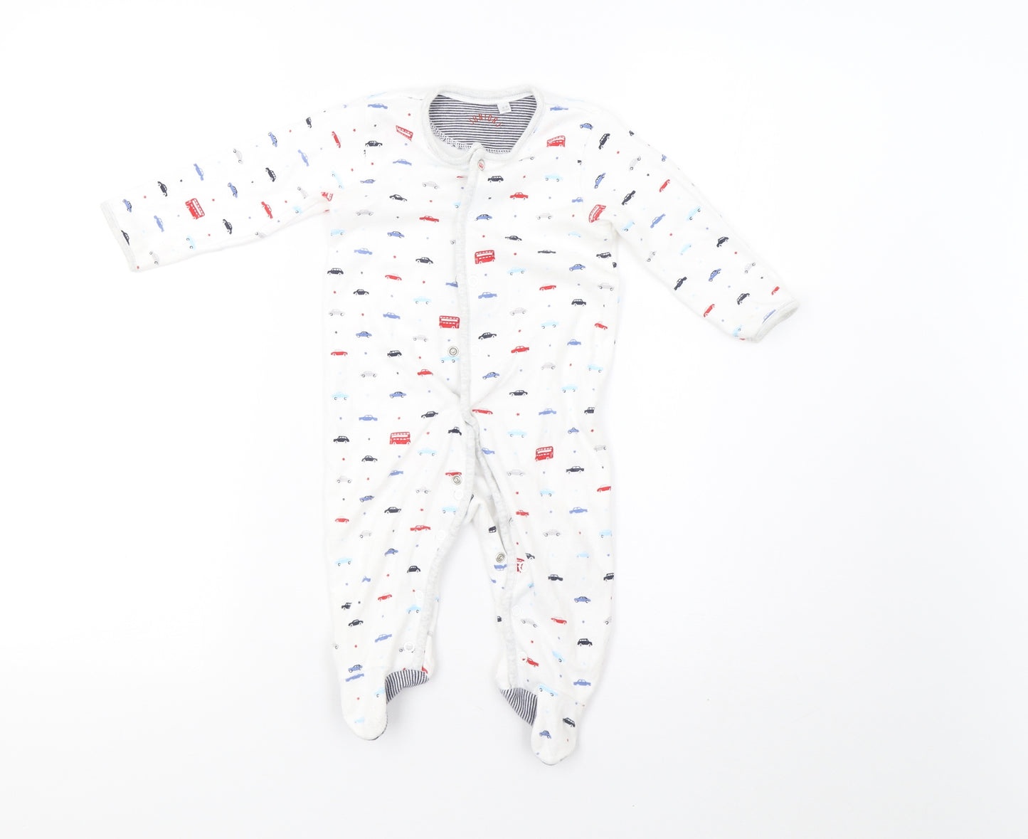 Debenhams Baby White Polka Dot  Babygrow One-Piece Size 6-9 Months