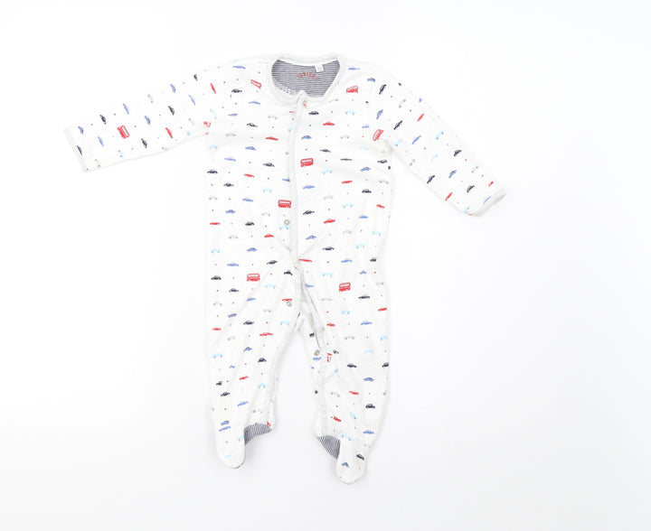 Debenhams Baby White Polka Dot  Babygrow One-Piece Size 6-9 Months